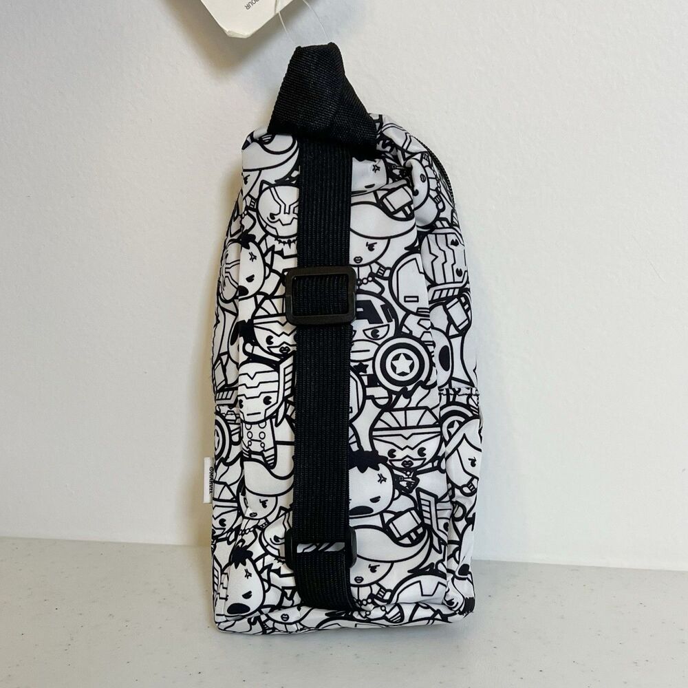 Yoobi x Marvel Superheroes Backpack Style Pencil Case Avengers Black White NWT - Picture 3 of 5